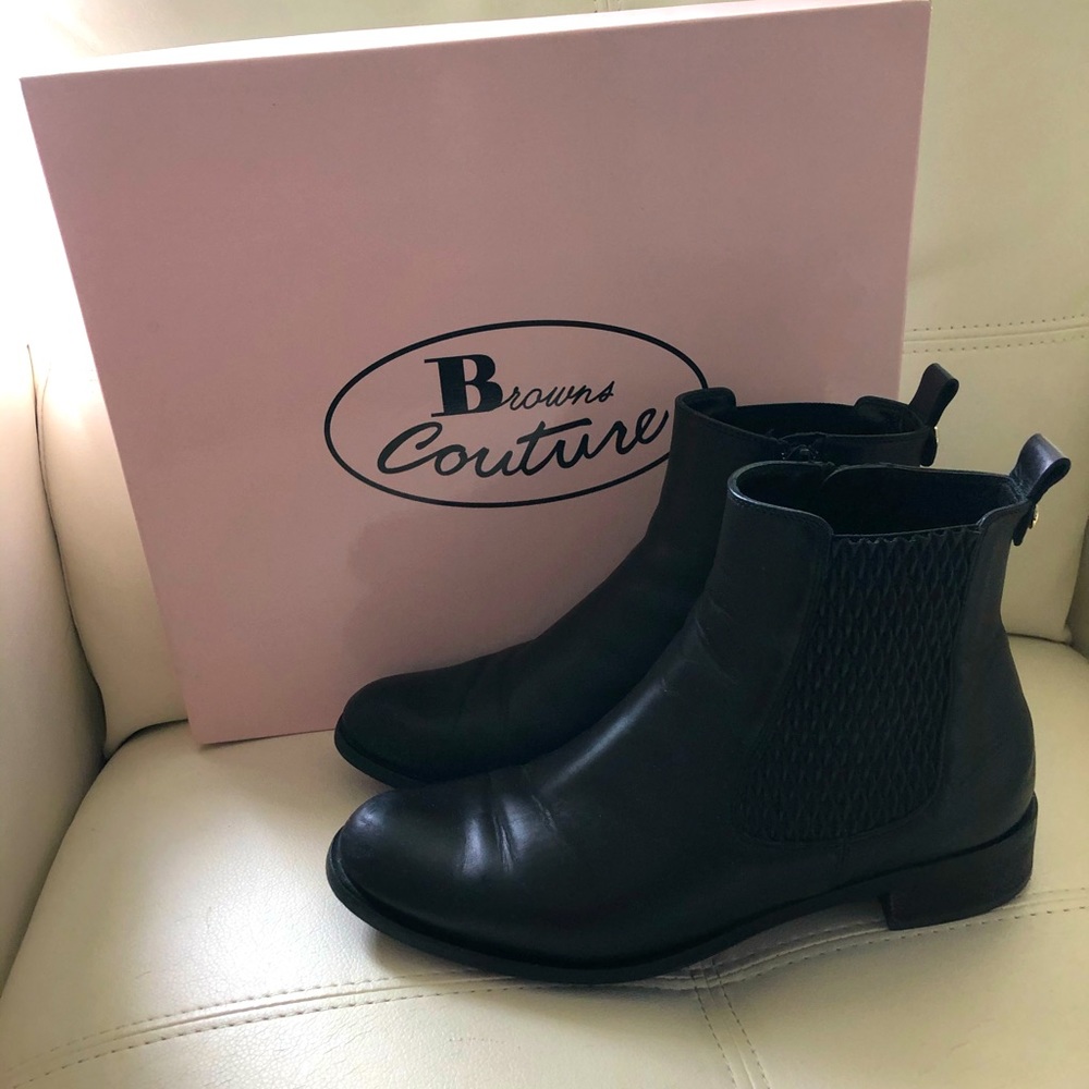 Browns Couture line genuine leather booties.